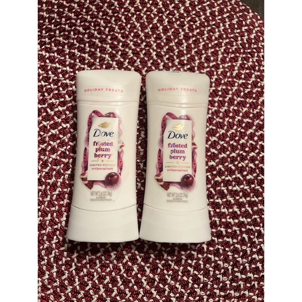 2 Dove Advanced Holiday Treat Antiperspirant-Deodorant-Frosted Plum Berry -2.6oz